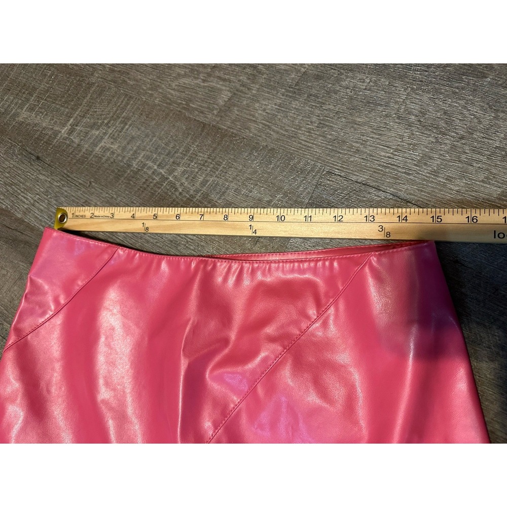 Shape Fx Vintage Bubblegum‎ Pink Polyvinyl Long Midi Maxi Skirt 12 - Picture 3 of 7